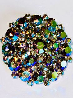 Vintage AB Peacock Rhinestone Brooch From Delizza & Elster Juliana Dazzling - Etsy