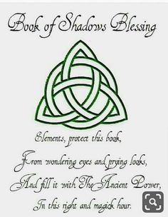 the book of shadows blessing with celtic symbols