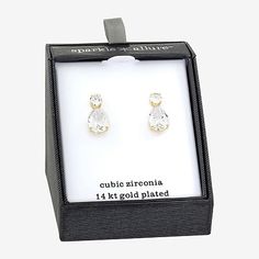 Included: 1 Pair of EarringsFeatures: In A Gift Box, Nickel FreeEarring Back: PostShape: PearStone: Cubic ZirconiaStone Cut: PearStone Millimeter Measurement: 14 Mm Width, 10 Mm LengthMetal Color: Gold ToneEarring Length: 21.2mmEarring Width: 10mmMetal: 14k Gold Over BrassCare: Polishing ClothStone Type: 4 Cubic ZirconiaCountry of Origin: Imported Gold Cubic Zirconia Teardrop Earrings As Gift, Earrings Drop, Type 4, Cubic Zirconia, Pear, Gold Plate, Gift Box, Plating, Sparkle