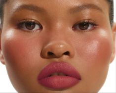 Berry Makeup Look Cool Summer Makeup Looks, Brown Skin Blush, Red Blush Makeup Look, Berry Lip Makeup Look, Berry Makeup Look, Berry Lips Makeup, True Winter Makeup, Blush Placement, Berry Makeup