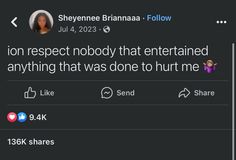 two tweets on twitter with one saying, sheyenne branna follow