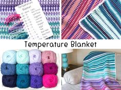 crochet blanket patterns with text overlay that says,'temperature blanket '