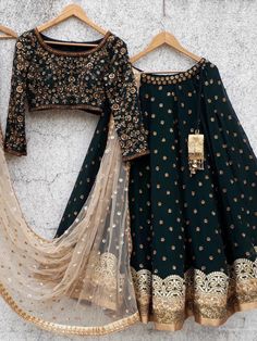 Top Lehenga, Green Lehenga, Indian Dresses Traditional, Fancy Dresses Long, Traditional Indian Outfits, Ghagra Choli