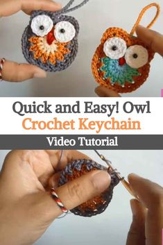 crochet owl keychain video instructions for beginners to learn how to crochet