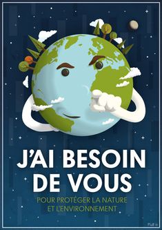 a poster with the words ja besoin de vous in french and english