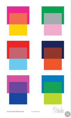 four different colored squares are shown in the same color scheme