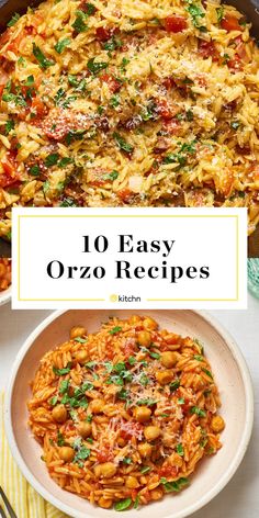 the top 10 easy orzo recipes for pasta and other dishes to make with them