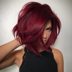 Raspberry Hair, Red Bob Hair, Guy Tang, Dark Red Hair, Burgundy Hair, Winter Hair Color