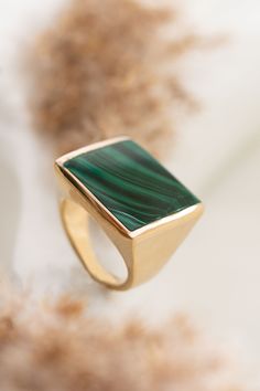 Details: Brass Ring with Genuine Malachite inquire for sizing Malachite Rings, Square Stone, Malachite Stone, Black Diamond Ring, Diamond Rings Bands, Brass Ring, Cuban Link Chain, Chain Ring, Stone Ring