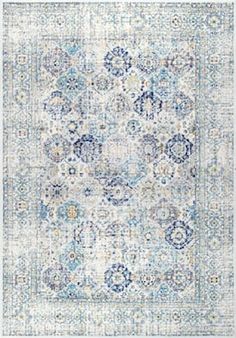 Rugs USA Blue Bosphorus Faded Honeycomb Trellis rug - Traditional Runner 2' 8" x 8' Shabby Chic Dining Room Table, Honeycomb Trellis, White Beach House, Shabby Chic Dining Room, Acupuncture Clinic, Chic Dining Room, Shabby Chic Dining, Dining Room Table Centerpieces, Beach House Interior Design