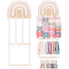 PRICES MAY VARY. 【Essential organizer storage for newborns】POVETIRE hair accessories organizer (Patent Pending) is versatile enough to hold all baby hair accessories or baby products: headbands,hair bows,hair ties, baby bids,pacifier clips,baby hats and other baby essentials! 【Simplify your life】Still worried about your baby's cute headband getting damaged or lost in a drawer?POVETIRE headband holder provides the perfect solution for you, and does not take up any desk space,just hang it on the w Toddler Girls Room, Hair Accessories Organizer, Bow Storage, Rainbow Accessories, Headband Organizer, Organizing Hair Accessories, Accessories Organizer, Toddler Girl Room