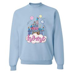 The BEST home away from home! Cheap Disney Letter Print Tops, Long Sleeve Baseball Tee, Ariana Grande Outfits, Crewneck Sweaters, Disney Inspired Outfits, Matching Sets Outfit, Fall Denim, Long Sleeve Kids, Disney Sweatshirts