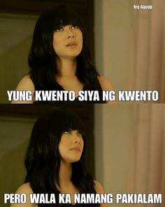 an image of a woman with black hair and text that reads, nag paparing daw yung kaawy kosa facebook