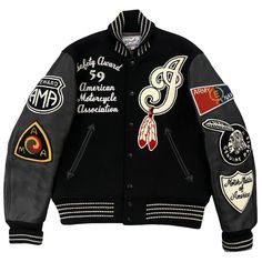 Whitesville Varsity Jacket Vintage wool varsity jacket. Indian Motorcycle Club. 30 oz Melton Wool body and real leather sleeves High quality item. Luxury look and feel. Chenille patches and detailed embroidery. Size 38 / M. Pit to pit 22". Length 24". Collegiate Varsity Jacket With Logo Patch For Winter, Collegiate Varsity Jacket With Patches For Winter, Collegiate Winter Varsity Jacket With Patches, Varsity Jacket With Logo Patch And Baseball Collar, Winter Varsity Jacket With Embroidered Patch, Varsity Jacket With Patches And Baseball Collar For Fall, Varsity Jacket With Embroidered Patch For Winter, Black Varsity Jacket With Logo Patch For Fall, Varsity Jacket With Embroidered Graphics And Baseball Collar