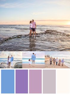 two people are standing in the ocean with their arms around each other