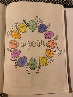 Easter Bullet journal May Title Page, March Bulletin Journal Ideas, March Bujo Ideas, Easter Bullet Journal, Bullet Journal Front Page, Journal Front Page, 2024 Challenge, Bullet Journal Work