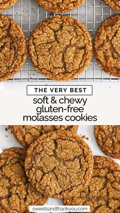 the very best soft and chewy gluten - free molasses cookies