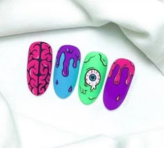 Pop Art Halloween Nails, Nails Inspiration 2023, Nail Short Acrylic, Nail Short Almond, Pikachu Nails