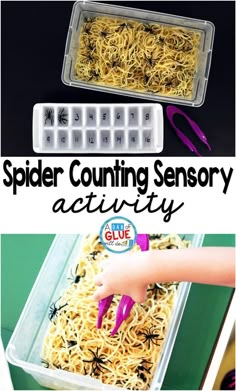 spider counting activity for toddlers to practice their number recognition with the help of scissors