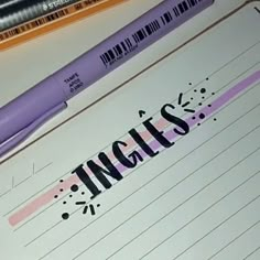 a notepad with the word nights written on it next to a pen and pencil