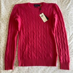 Size Xs Measures At ~17 Inches Pit To Pit/~23 Inches In Length (Material Has Stretch) Brand Polo Ralph Lauren Authenticated With Attached Qr Code And Tag, $398 Hot Pink Cashmere Nwt Polo Ralph Lauren Cable Knit Sweater In Brand New Condition Thanks For Stopping By I Am Open To Offers Check Out My Closet For A Collection Of Fairly Priced Items, Dm Me W Any Questions Nwt Polo Ralph Lauren Cable Knit Hot Pink Cashmere Sweater Preppy #Nwt #Poloralphlauren #Cashmere #Cableknit #Knitwear Classic Pink Cable Knit Sweater, Pink Fitted Classic Sweater, Scandinavia Trip, Dark Pink Sweater, Ralph Lauren Cable Knit Sweater, Lirika Matoshi, Pink Cashmere Sweater, Ralph Lauren Cable Knit, Cotton Cable Knit Sweater