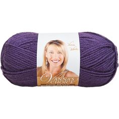 purple yarn ball with an ad for annna's choice