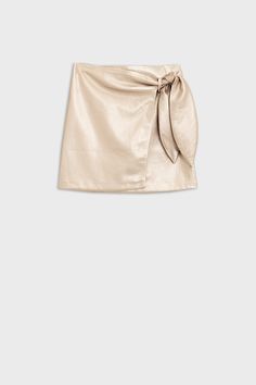 Q2 Gold faux leather mini skirt with bow on the side Skort Styling, Knot Skirt, Skirt With Bow, Dropshipping Products, Faux Leather Mini Skirt, Leather Mini Skirt, Leather Mini Skirts, Champagne Gold, On The Side