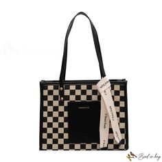 Bird in Bag - Canvas bags female large capacity new fashion checkerboard shoulder bag tote bag Canvas Bags, Street Trends, Bird In Bag, Black Tote Bag, Canvas Bag, New Fashion, Tote Bag, Shoulder Bag, Canvas