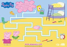 the peppa pig maze is shown with an image of peppo and his friends