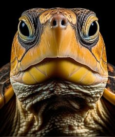 a close up photo of a turtle's face