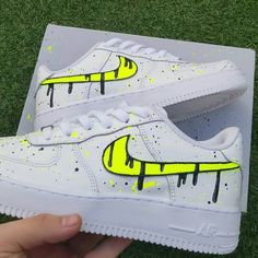 Drip Air Force 1 Custom Black Fire, Custom Nikes, Air Force Ones