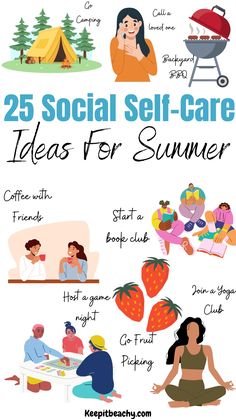 the 25 social self care ideas for summer