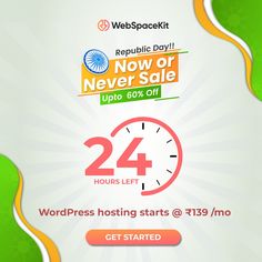 an advertisement for the web space that is now available to all users, including 24 hours left