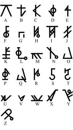 an ancient alphabet with all the letters in it