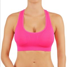 Gorgeous Hot Pink Sports Bra With Removable Padded Cups. Medium Impact And Very Comfortable! Hot Pink Sports Bra, Padded Sports Bra, Pink Sports, Pink Sports Bra, Hot Pink, Sports Bra, Bra, Sports, Pink