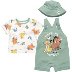 Lion King Baby, 3 Piece Outfit, Romper Designs, King Simba, Lion King Simba, Short Overalls, King Baby, French Terry Shorts, Baby Mouse