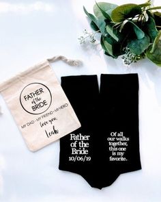 ***If you would like a personalized gift bag please choose the correct "color+bag" on drop down menu when checking out.***Father of the Bride socks.  These are a great gift for the special person walking you down the aisle. Can customize to say Grandpa, Pop, Brother, Uncle or any of special name! Can customize with wedding date! Please send in the "note to seller".Don't forget socks for your Groom & the Father of the Groom! -GROOM SOCKS-https://www.etsy.com/listing/543526576/just-in-case-you Groom Socks, Dad Socks, Father Of The Bride Gift, Bourbon Gifts, Organic Gifts, Wedding Socks, Cotton Anniversary Gifts, Stocking Stuffers For Men, Personalized Socks