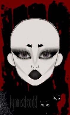 Makeup Ideas Drawing, Black Goth Makeup, Goth Makeup Ideas, Makeup Template, Y2k Makeup, Lip Art Makeup