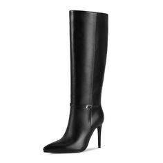 PRICES MAY VARY. Knee High Boots: Knee high boots women black are selected in classic and fashionable colors for you to choose from. Made of high-quality PU leather, the lining is comfortable and soft, and the sole is durable and wear-resistant. Heeled Boots: Knee high boots women black heel sexy are designed with a heel height of 10.5cm/4.13 inches, which can elongate your legs. Winter Boots : Women's knee-high boots black are suitable for various combinations. You can wear them with jeans, sho Women Long Boots, Boots For Women Fashion, Heel Boots For Women, Pointed Toe Boots, Boots Knee, Slip On Boots, Black Heel, Black Boots Women, Wedding Parties