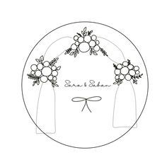 a wedding cake plate with flowers on it