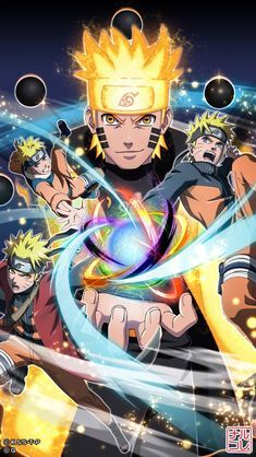 naruto and his friends are surrounded by bubbles in this anime wallpapers