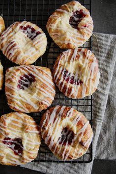 freshly baked pastries on a cooling rack ready to be eaten for lunch or dessert