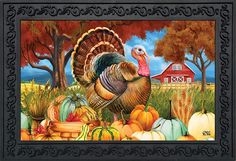 Beautiful Text, Outdoor Display, Rubber Mat, Pumpkins, Original Artwork, Thanksgiving, Home And Garden, Flag