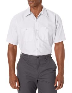 PRICES MAY VARY. 65% Polyester, 35% Cotton Made in the USA or Imported Button closure Machine Wash Professional looking shirt, every wear LIGHTWEIGHT,this regular fit polyester/cotton blended shirt is lightweight and made for all day comfort. Button front for a classic look. With 7 buttons from top to bottom, including a button at the neck, this shirt is functional and timeless. Pocket organization. Our industrial work shirt contains 2 button hex style pockets, with a pencil stall on the left po Pen And Pencil, Red Kap, Safety Clothing, Work Shirt, Pocket Shirt, Big Fish, A Pencil, Work Attire, Work Shirts