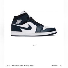 Air Jordan 1 Mod “Armory Navy” In The Size 5.5y (Fits A Women’s 7). Only Worn 3 Times And Realized They’re Not My Style. They Look Brand New. Jordans 1s, Jordan Retro 7, Air Jordan 1s, Blue Jordans, Jordan 1s, Shoes Air, Swim Shoes, Womens Jordans, Leather Mary Janes