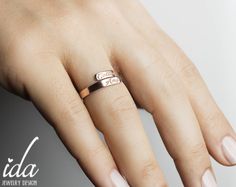 Custom name ring with your desired two names. Dainty ring... Rose gold ring which is perfect as stacking rings. It can also be a personalized ring with numbers or words instead of names. Great personalized gift for her. We handmade each piece with care and love ♡ ★ PRODUCT DETAILS; *Material Options: 925k Sterling Silver & Rose Gold Filled Over Silver & Yellow Gold Filled Over Silver (please write your desired option at check out) Size Options: All sizes are available. ★ HOW TO PLACE YOU Gold Ring Stacking, Name Ring, Name Rings, Personalized Ring, Gold Ring Stack, Ring Rose Gold, Personalized Gifts For Her, Personalized Rings, Dainty Ring