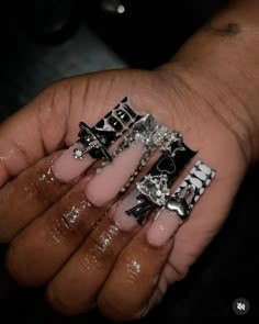 Drip Nails, Girly Acrylic Nails, Cute Acrylic Nail Designs, Long Acrylic Nails Coffin