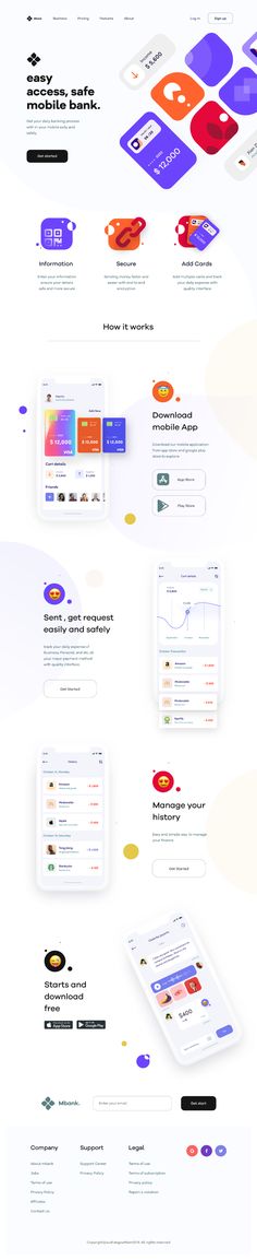 the landing page for an app that is designed to look like it has multiple colors and shapes