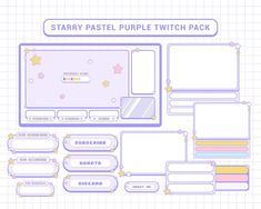 the stary pastel purple switch pack is displayed on a white background with yellow stars