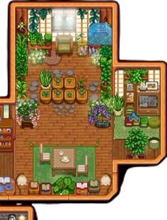 an overhead view of a living room and dining area in a house from the game animal crossing